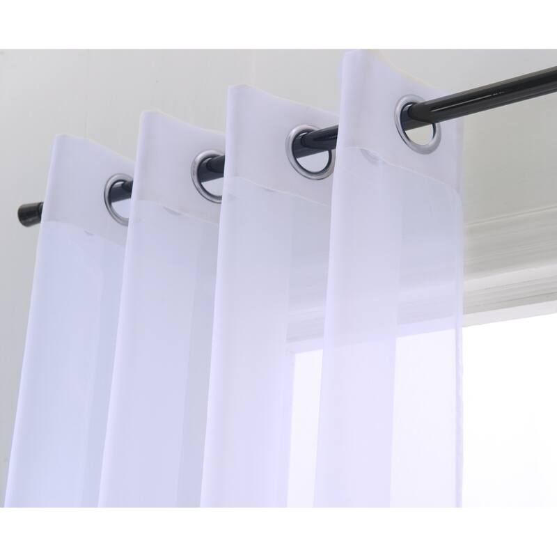 Cara Sheer Voile Grommet Window Curtain Panel - 84 or 90 inches