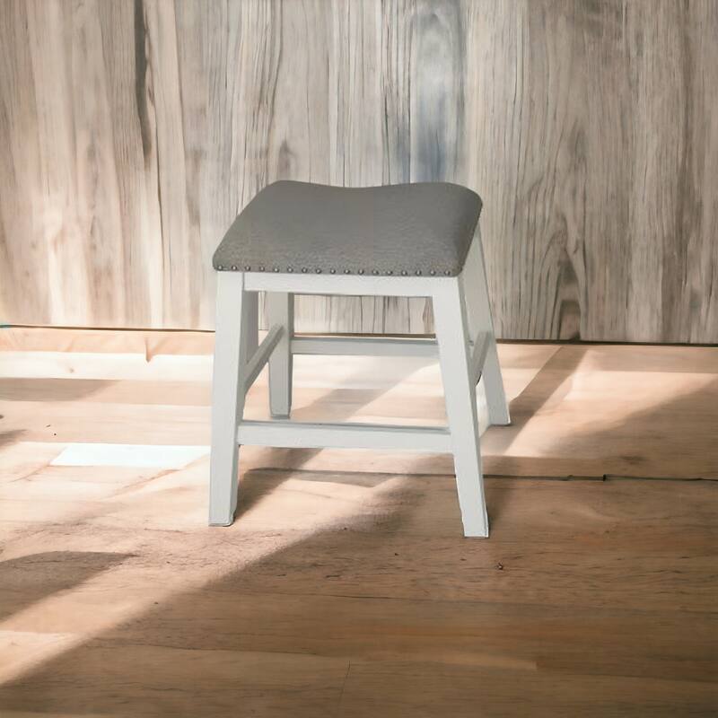Oak Backless Seat Counter Stools - Grey