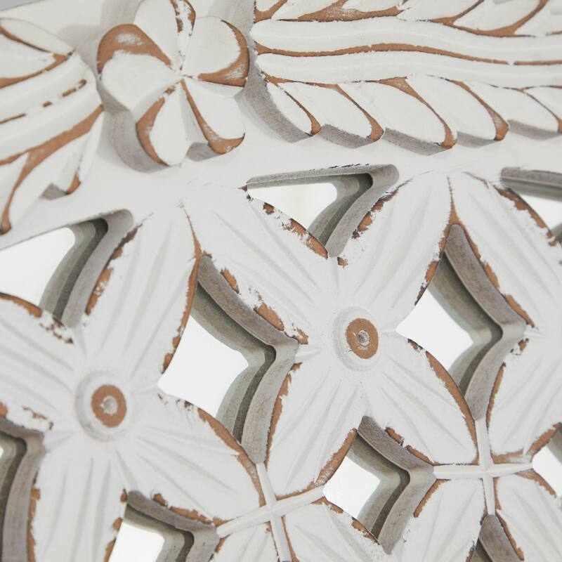 White Wooden Handmade Medallion Geometric Home Wall Decor