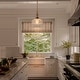 preview thumbnail 3 of 11, Mid-Century Modern 1-Light Gold Dome Pendant Light with Grid-Textured Glass for Kitchen Island Dining Room