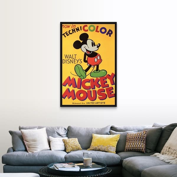 Shop Walt Disneys Mickey Mouse 1932 Black Float Frame Canvas