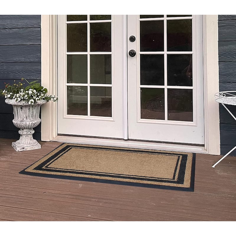A1HC Natural Coir & Rubber Door Mat, 30x48, Thick Durable Doormats for Outdoor Entrance