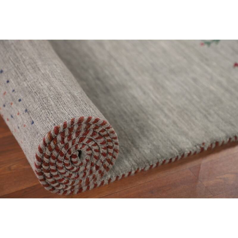 Animals Tribal Gabbeh Oriental Runner Rug Handmade Wool Carpet - 2'7"x 9'8"