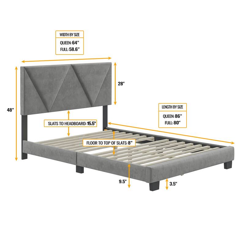 Boyd Sleep Vector Velour Platform Bed