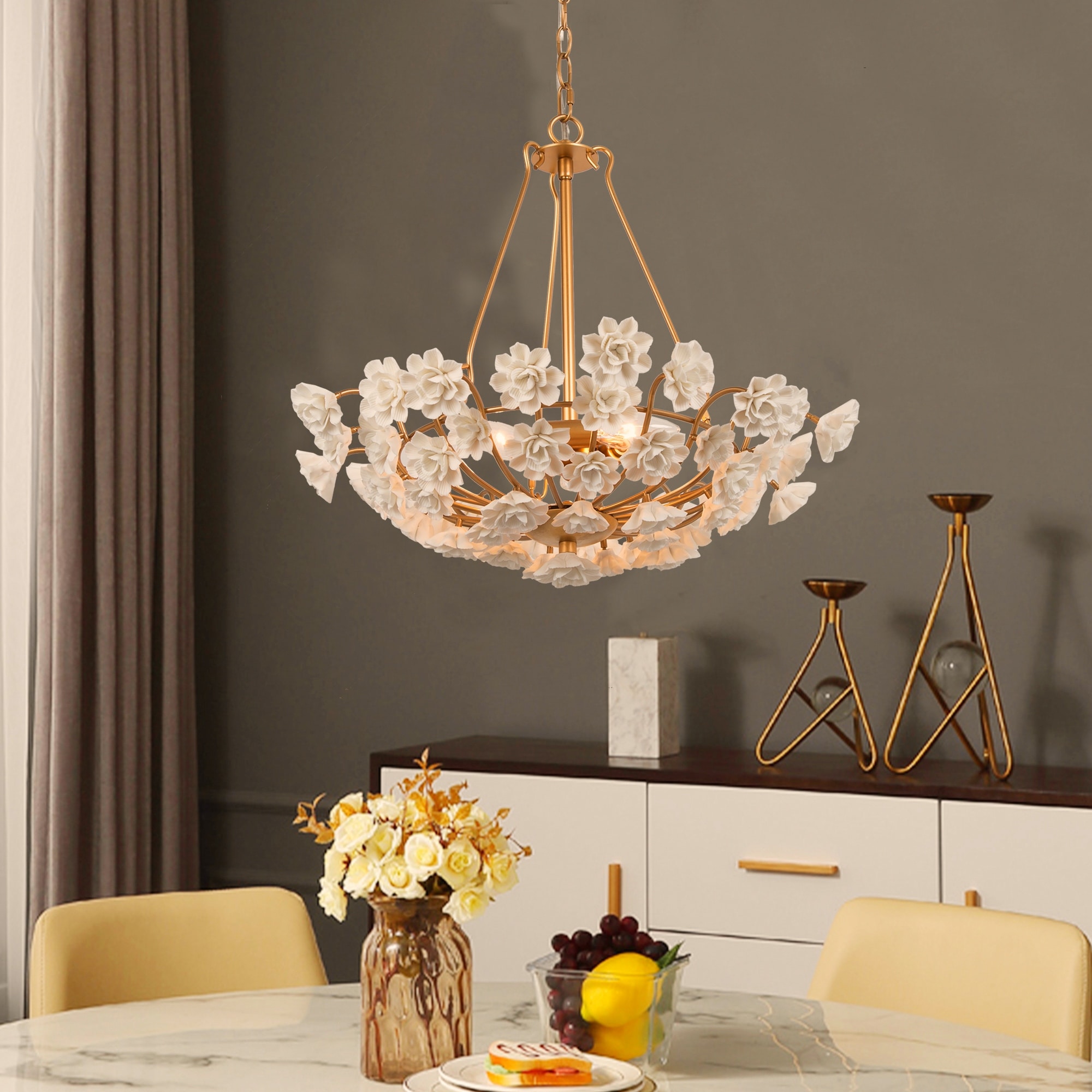 Bowl shaped chandeliers top