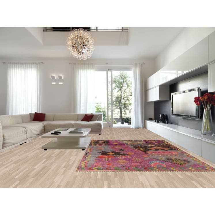 Tribal Plush Moroccan Area Rug Hand-Knotted Wool Carpet - 9'0" x 12'5"