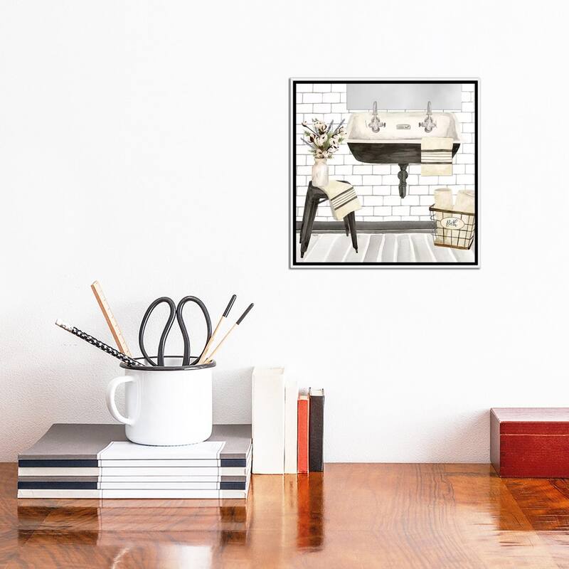 iCanvas "Farmhouse Bath II Sink" by Tara Reed Framed Canvas Print