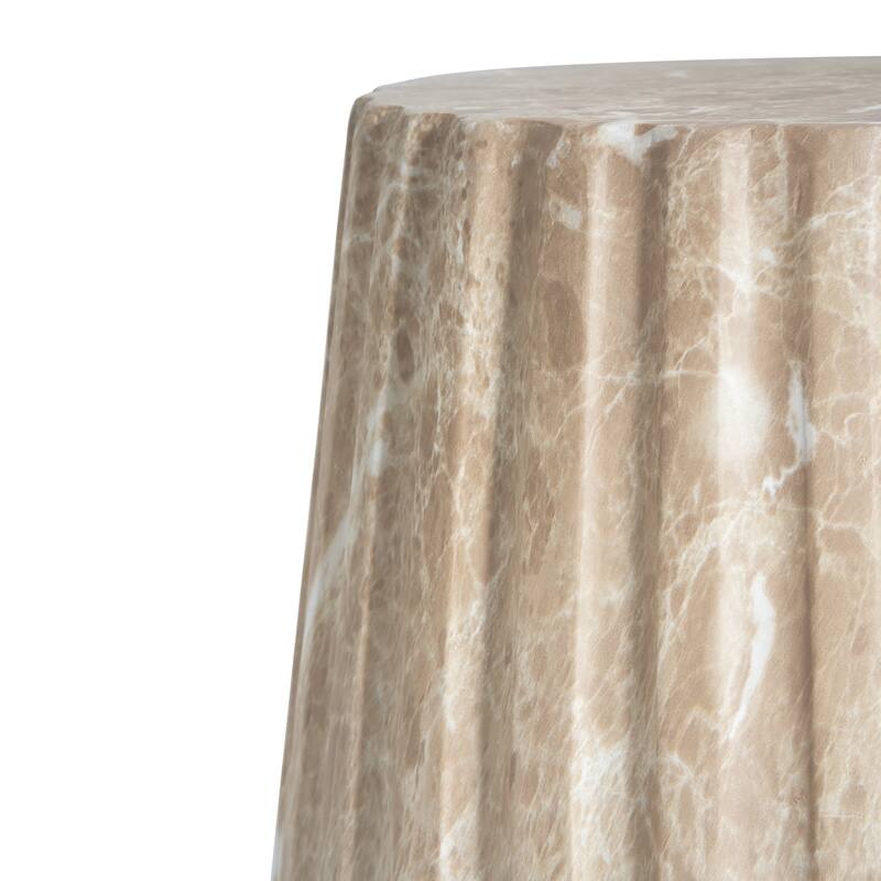 Outdoor Cleme Carved Side Table, Gold - 18.19