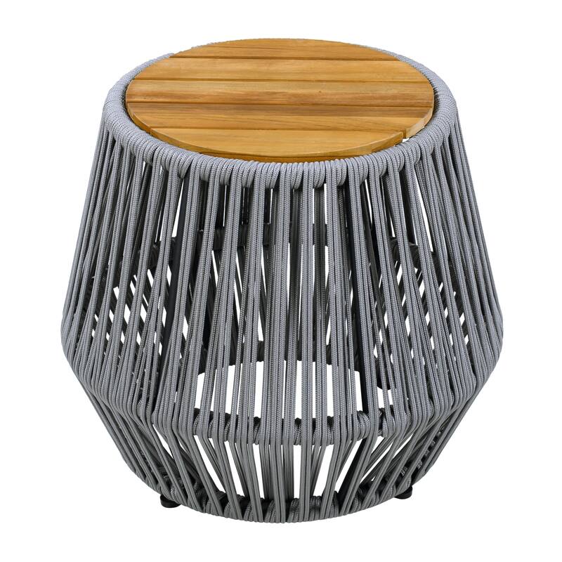 Christopher Knight Home Marcellin Acacia Wood Side Table with Rope Woven Base