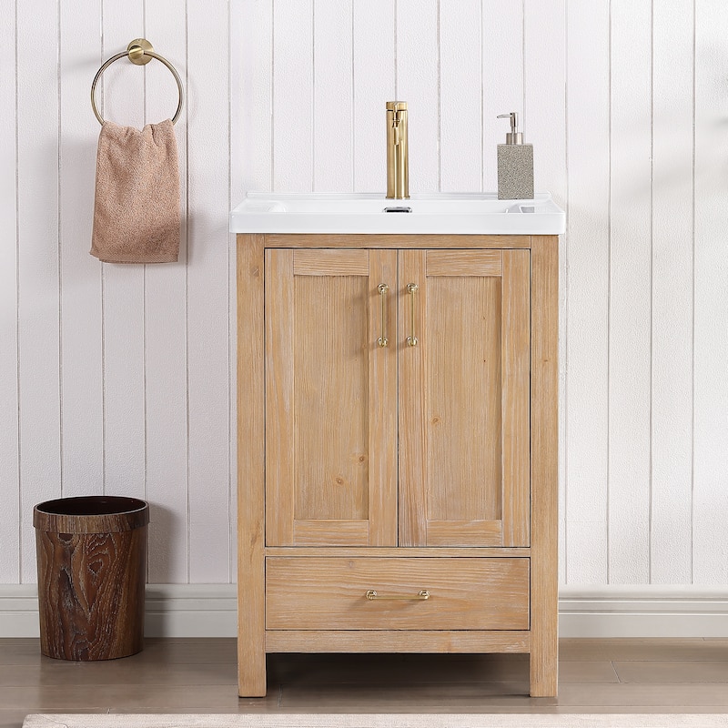 Gela Single Bath Vanity with Ceramic Basin Top without Mirror