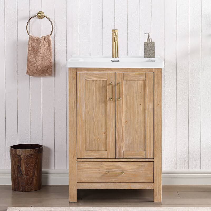 Gela Single Sink Bath Vanity with Drop-In Ceramic Basin without Mirror