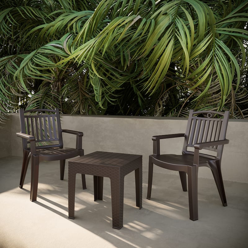 Windsor Chairs and Trillia Bistro Set - Brown