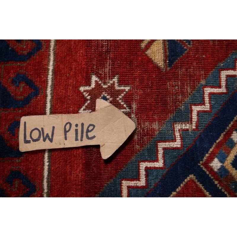 Kazak Vegetable Dye Antique Area Rug Handmade Tribal Wool Carpet - 5'3" x 8'0"