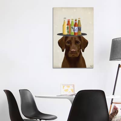 iCanvas "Labrador Chocolate Beer Lover" by Fab Funky Canvas Print