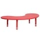 preview thumbnail 33 of 41, 35"Wx65"L Half-Moon Plastic Adjustable Activity Table for 8 - 65"D x 35"W x 14.5" - 23.75"H