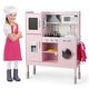 preview thumbnail 1 of 10, Costway Kids Pretend Kitchen Play Set Toddler Toy Wooden Chef Height - See Details Pink - See Details - Kids