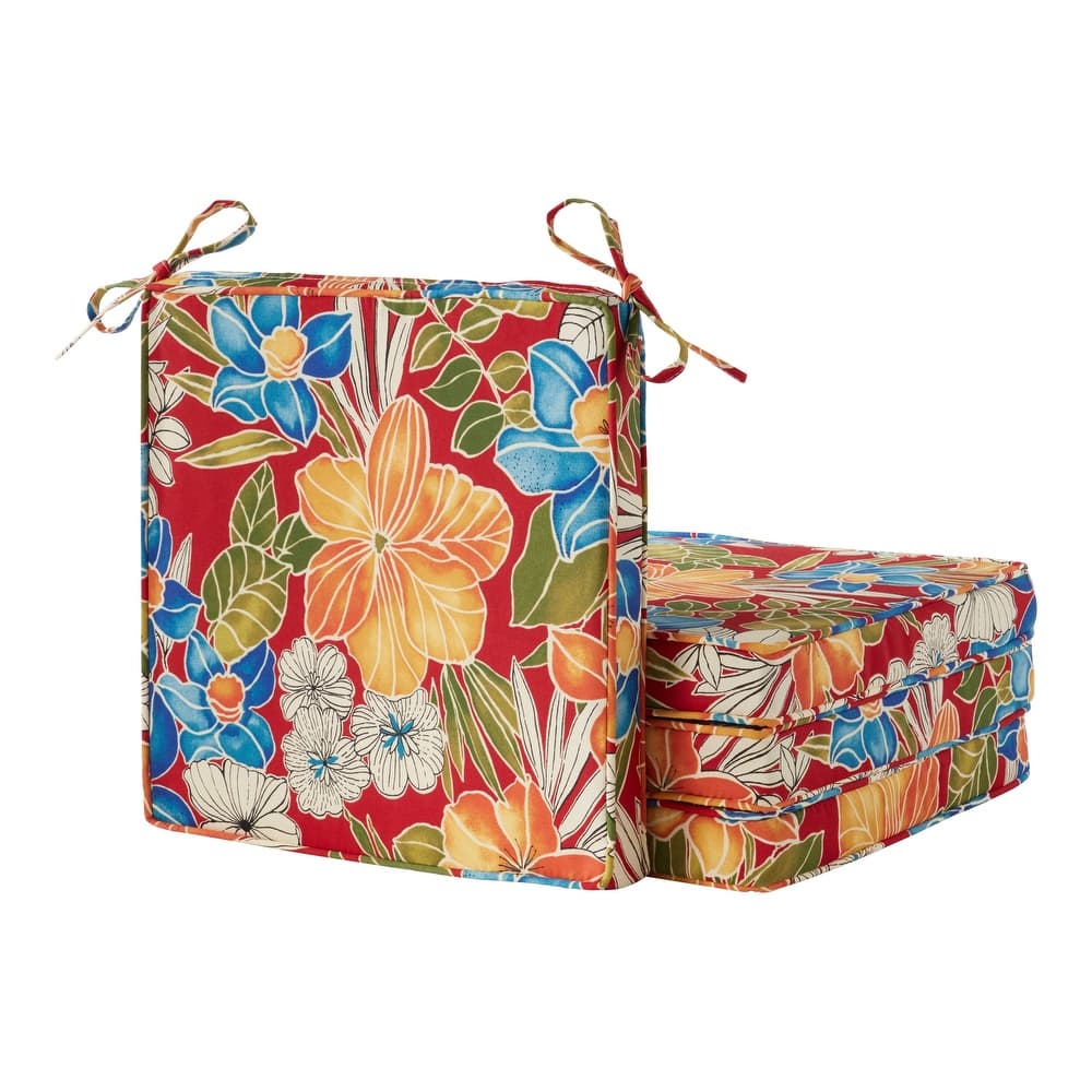 Greendale Home Fashions 18-Inch Square Outdoor Chair Pad (4-Pack)