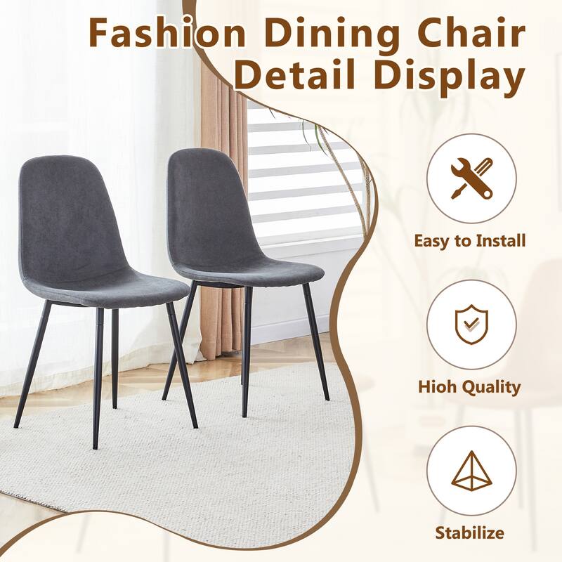 A 47.3-Inch Diameter Modern Splicing Circular Dining Table Set- Double-Layer Storage,Paired with 6 Fabric Chairs