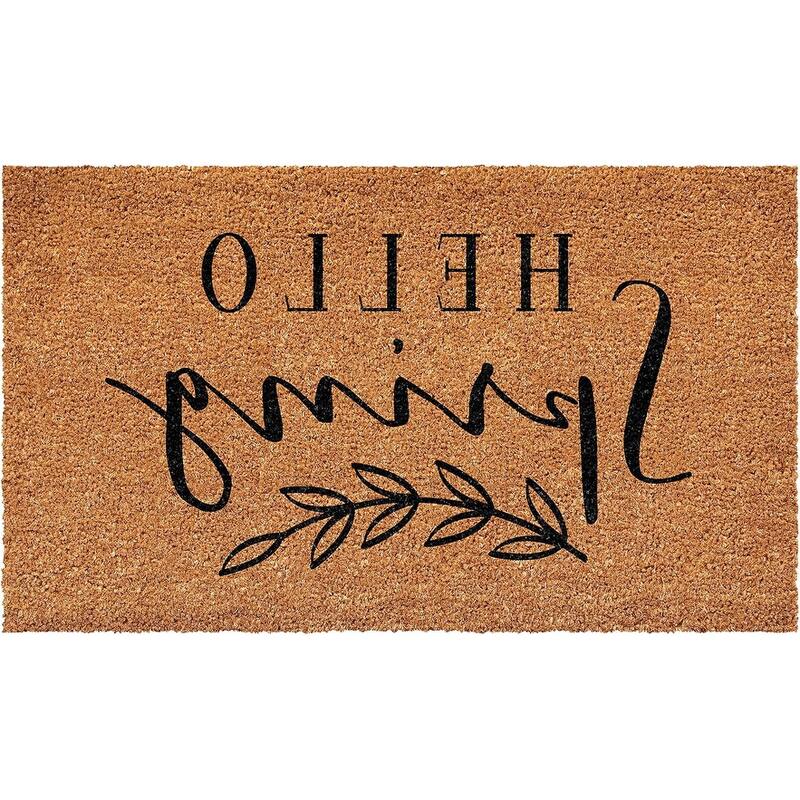 HomeRoots 24" X 48" Brown And Black Hello Spring Outdoor Coir Door Mat - 24.00' X '48.00