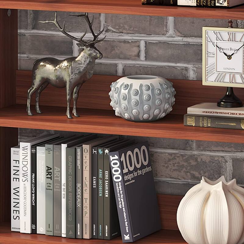 71-inch Tall 5-tier Transitional Wooden Bookcase - 31.5”L* 11.81”W* 70.87”H