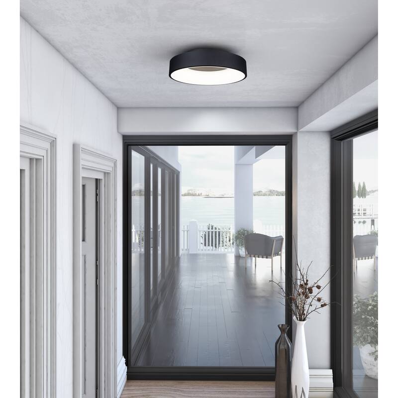 Lazio Collection Integrated LED Flush Mount, Black