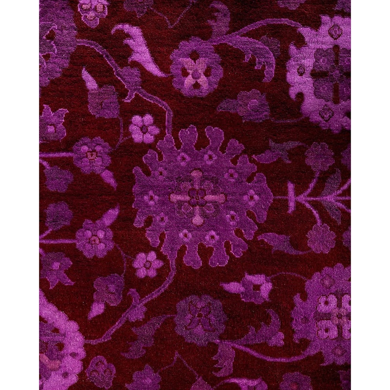 Fine Vibrance One-of-a-Kind Hand-Knotted Area Rug - Red, 9' 2" x 12' 5" - 9' 2" x 12' 5"