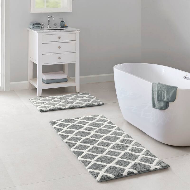 Reversible High Pile Tufted Bath Rug For Bath Room