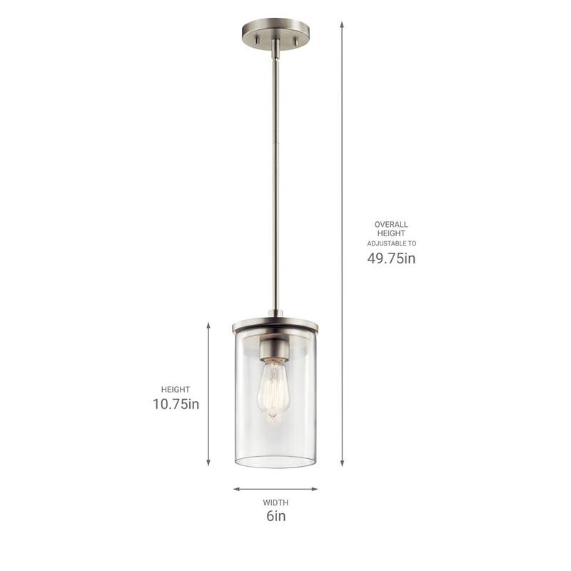 Kichler Crosby Single Light 6" Wide Mini Pendant with Clear Glass