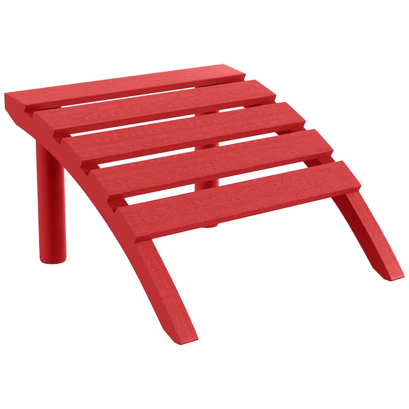 Polytrends Coastline Outdoor Poly Adirondack Chair with Ottoman