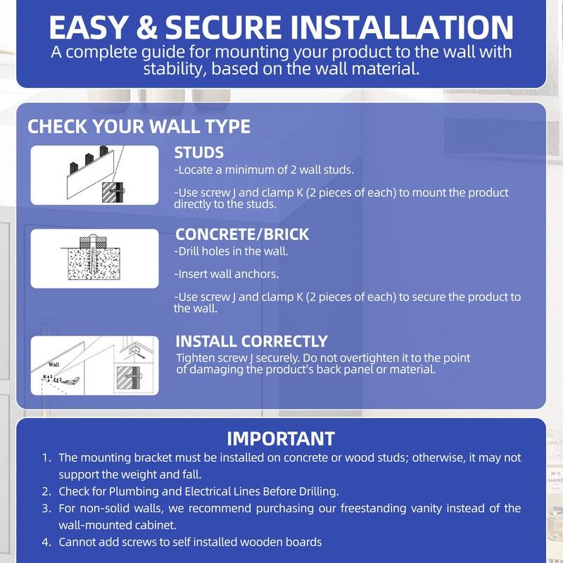 40 Inch Bathroom Floating Vanity Bathroom Vanity Cabinet with Slate Tabletop - 40"