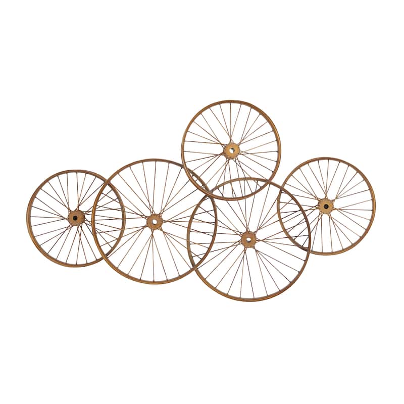 Copper Metal Eclectic Wheel Wall Decor