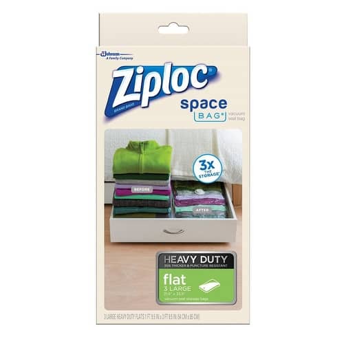ZIPLOC 70422 Storage Tote Space Bag 33.5 H X 21.5 W X 21.5 D Clear