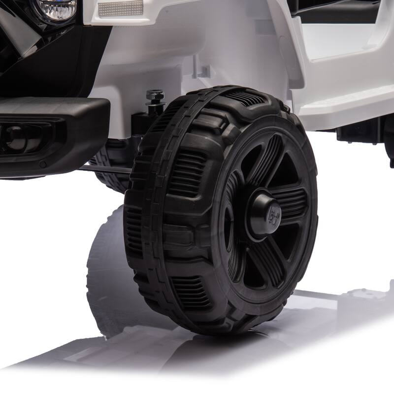 Kids' 12V Ride-On Truck with Early Education, LED Lights, and Music, Perfect Holiday Gift