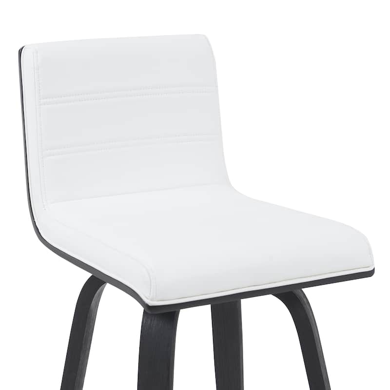Skara Mid-Century Swivel Counter Stool, Upholstered Counter Height Chair with Bentwood Legs