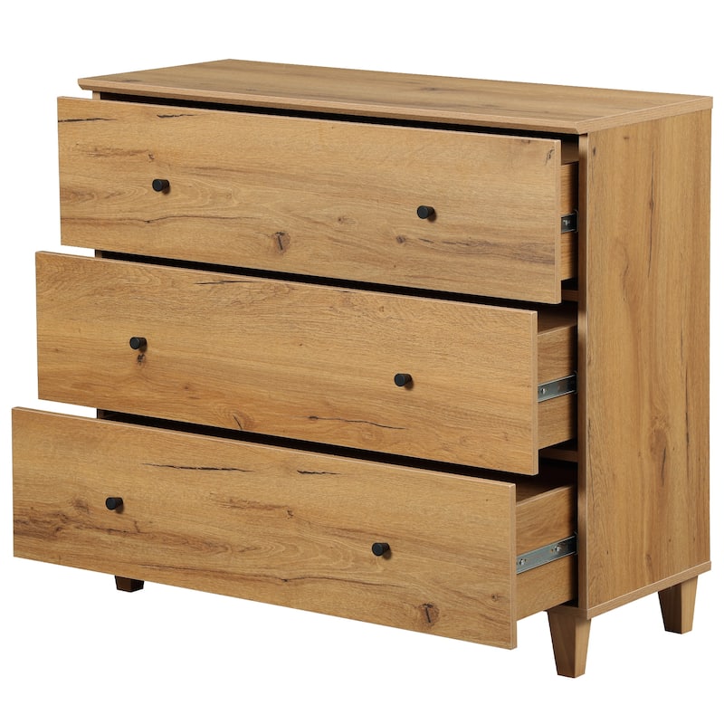 WAMPAT 3 Drawer Nightstand for Bedroom, 35 Inches Wide