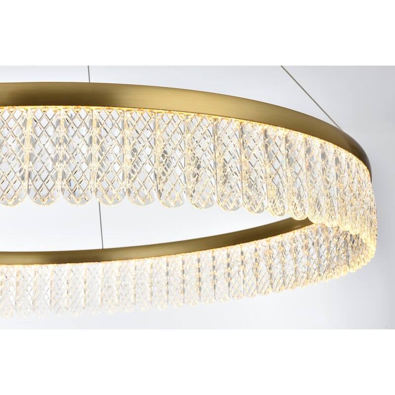Elegant Lighting 2060D32 Rune 32" Wide LED Ring Chandelier