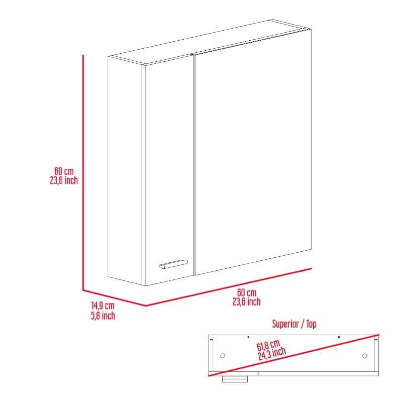 Crawford 4-Shelf Medicine Cabinet
