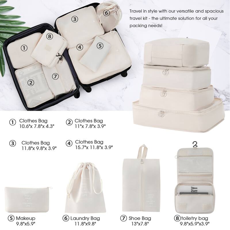 Modern 4 Piece ABS Lightweight Durable Suitcase Set, Hardshell Luggage with TSA Lock and Spinner Wheel & Storage Bags
