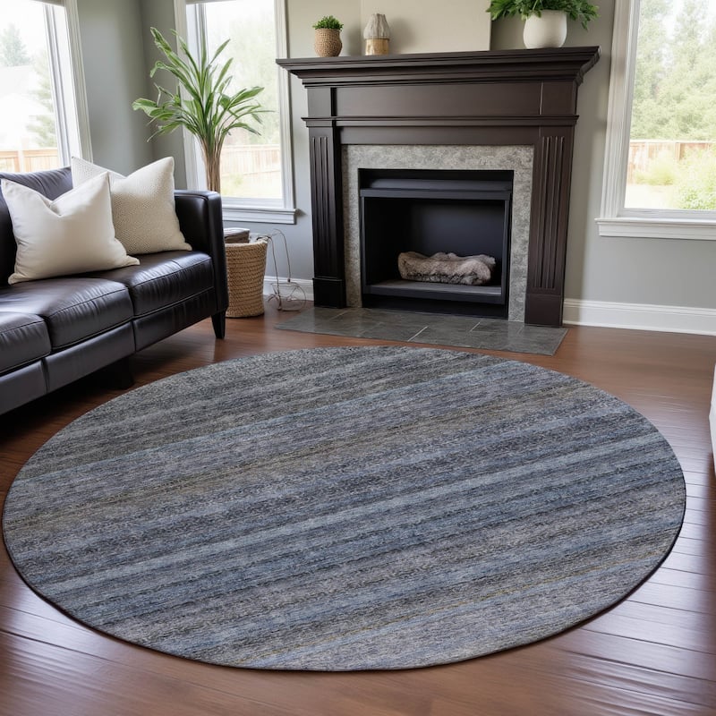 Premium Washable Super Soft Ombre Tribal Mayfield Rug - Blue - 8' x 8'