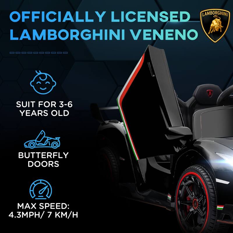 Lamborghini Veneno Licensed Ride-On Electric Car for Kids with Remote Control