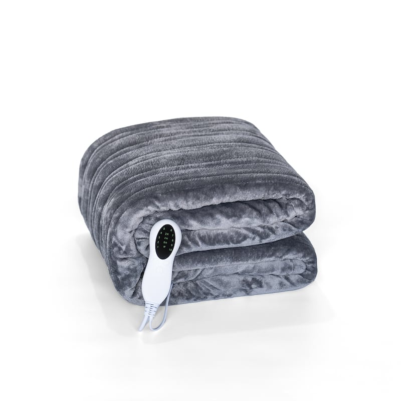 Electric Blanket Heated Throw,Flannel Double Side Heating Blanket with 10 Heat Levels & 2/4/8 hours Auto-off