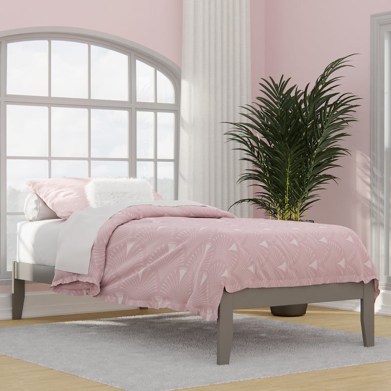 AFI Colorado Platform Bed with Charging Station - Grey - Twin XL