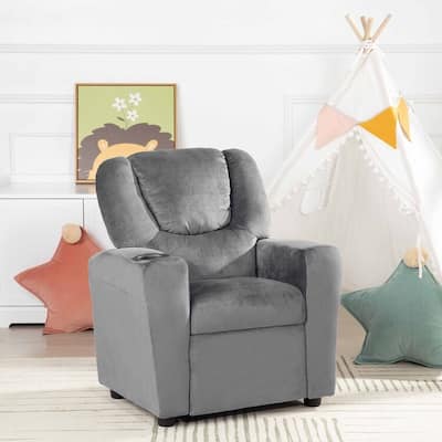 Pushback Kids Recliner Chair with Footrest & Cup Holders - Ultimate Comfort for Toddlers