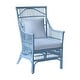 preview thumbnail 20 of 28, Rattan Slat Back Cushioned Arm Dining Accent Chair by East at Main - 24x25.5x39.25