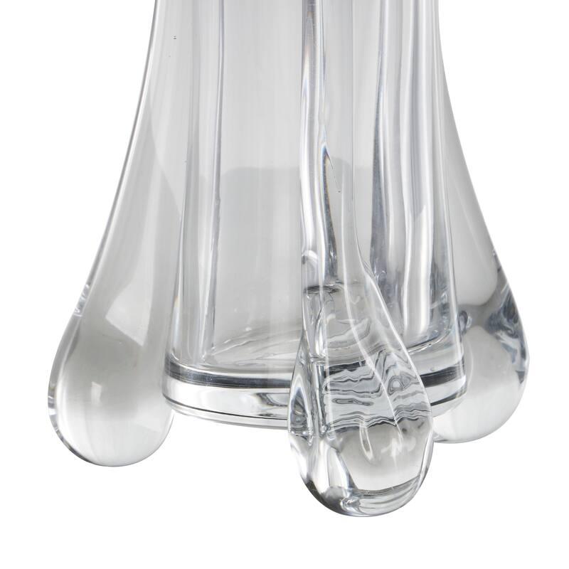Clear Glass Fluted Tulip Abstract Vase