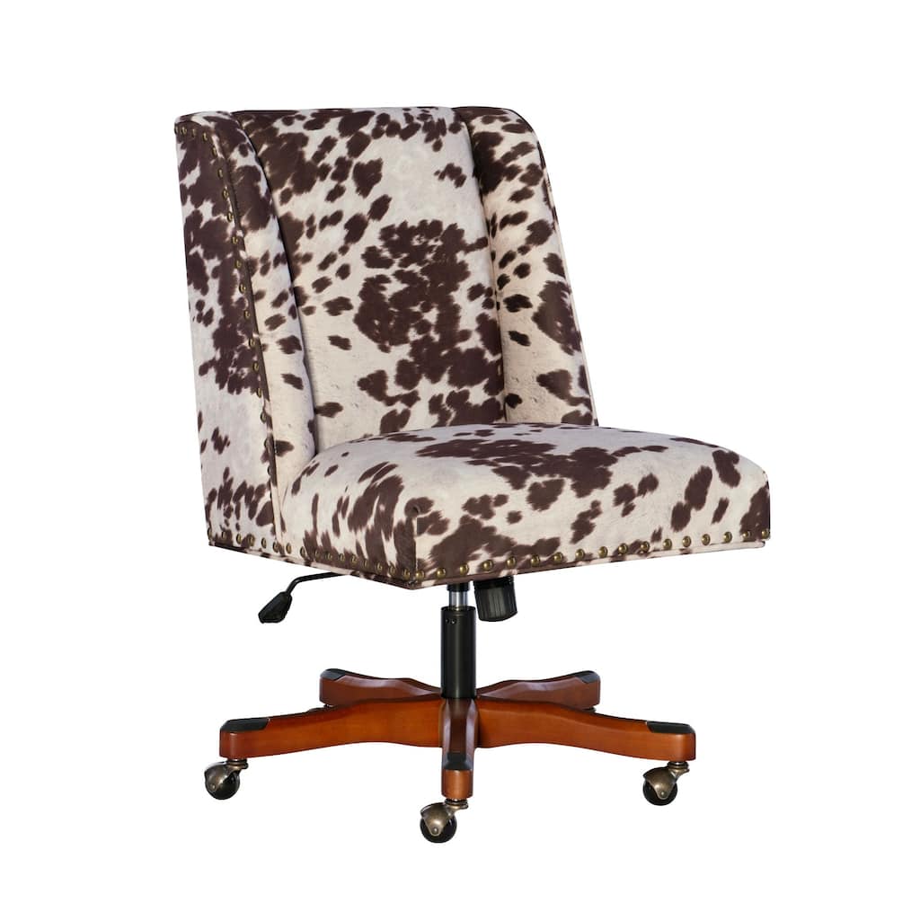 Cow Print Adjustable Office Chair - 41" - Brown and White