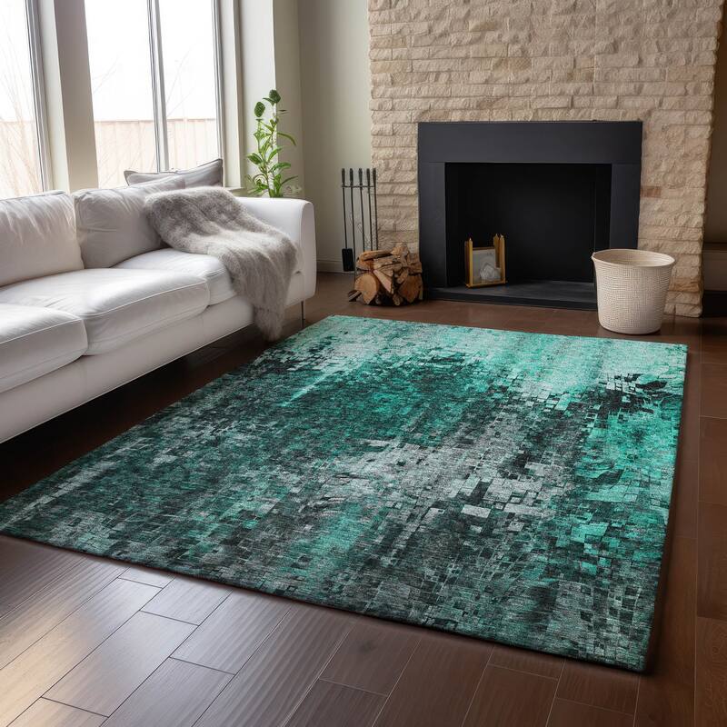 Premium Washable Super Soft Ombre Mosaic Mayfield Rug