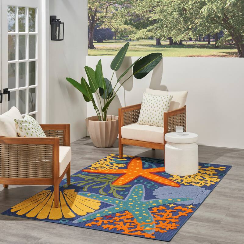 Nourison Aloha Coastal Starfish Indoor/Outdoor Area Rug