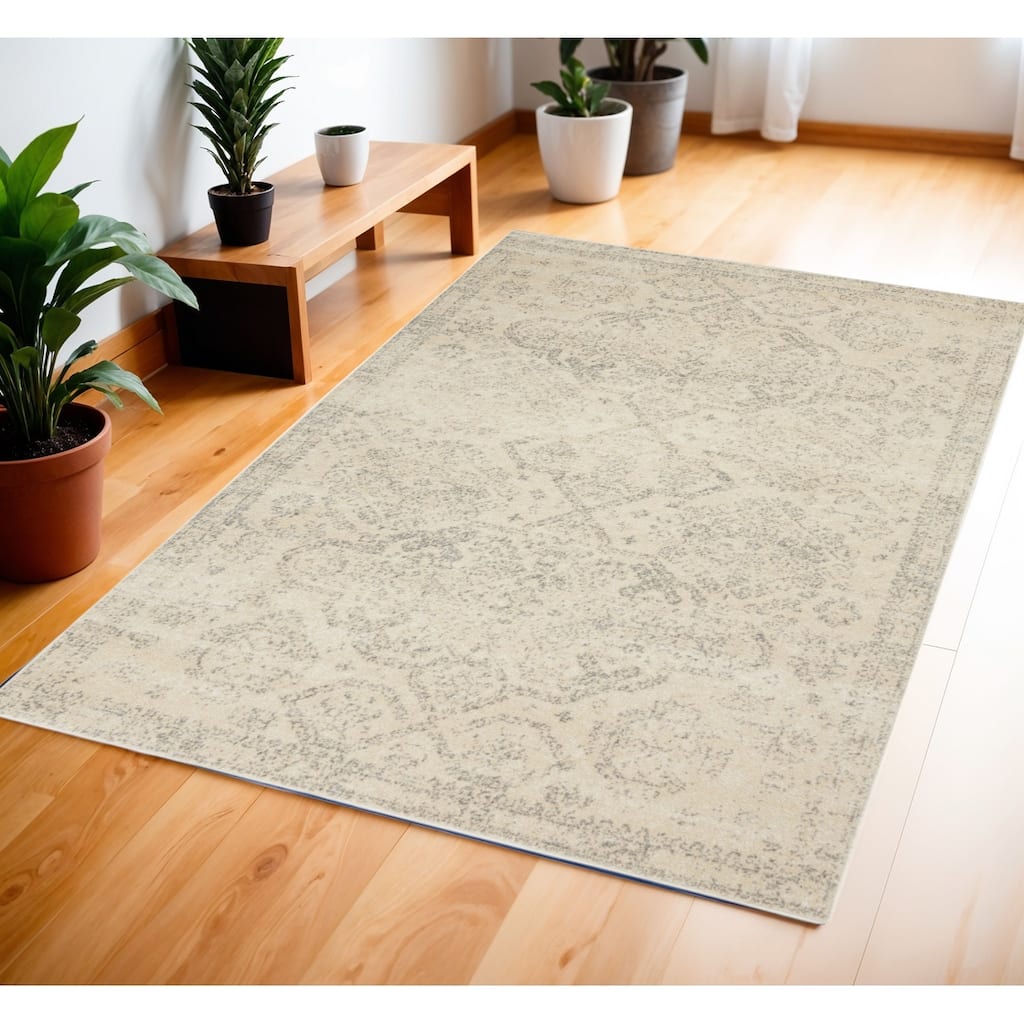 HomeRootsOriental Transitional Rectangle Area Rug - 72' X '48' X '0.5