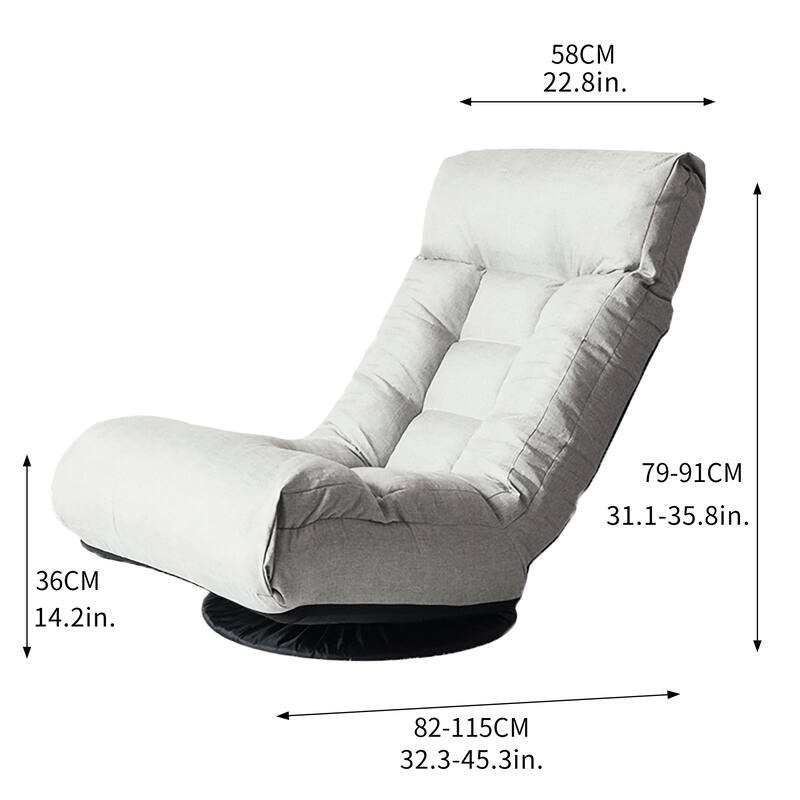 Anmytek Ergonomic Adjustable Reclining Lazy Sofa Japanese Tatami Chair for Balcony Living Room Leisure